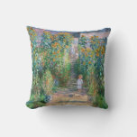 Claude Monet The Artist&#39;s Garden Painting Pillow at Zazzle