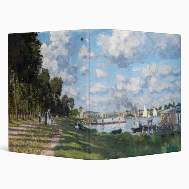 Claude Monet - The Basin at Argenteuil 3 Ring Binder (Background)