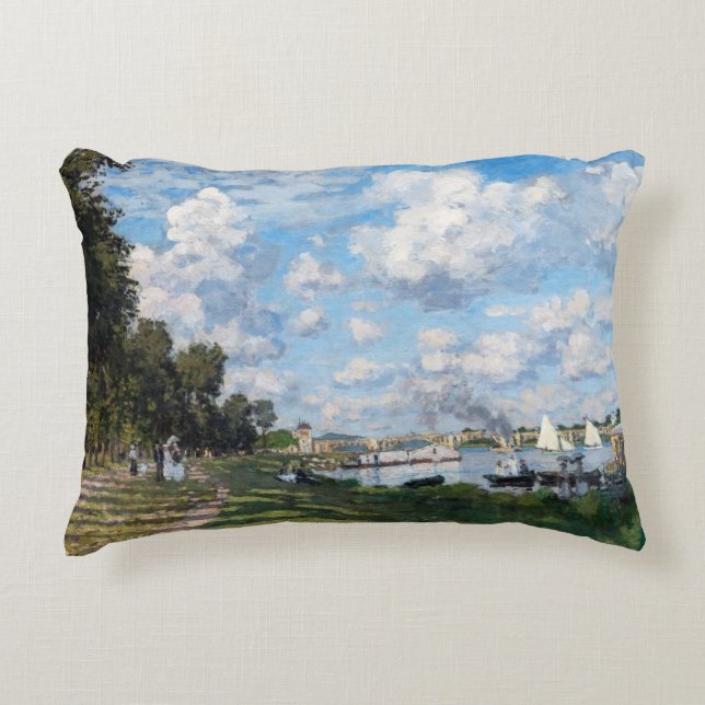 Claude Monet - The Basin at Argenteuil Accent Pillow (Front)