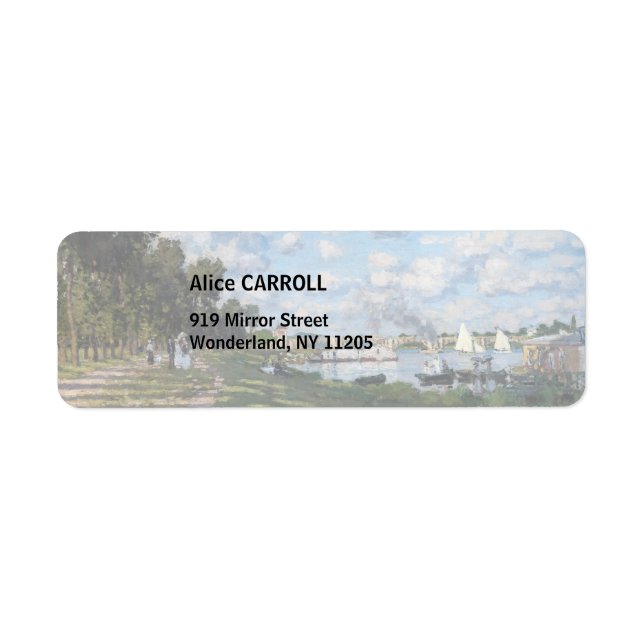 Claude Monet - The Basin at Argenteuil Label (Front)