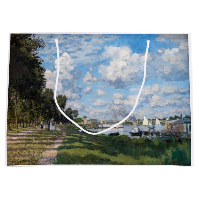 Claude Monet - The Basin at Argenteuil Large Gift Bag (Front)