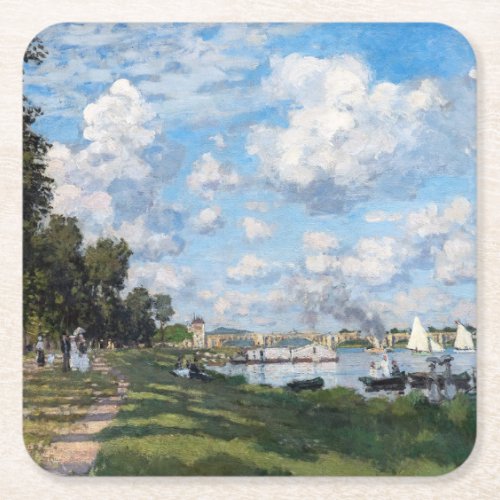 Claude Monet _ The Basin at Argenteuil Square Paper Coaster