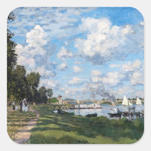 Claude Monet - The Basin at Argenteuil Square Sticker (Front)