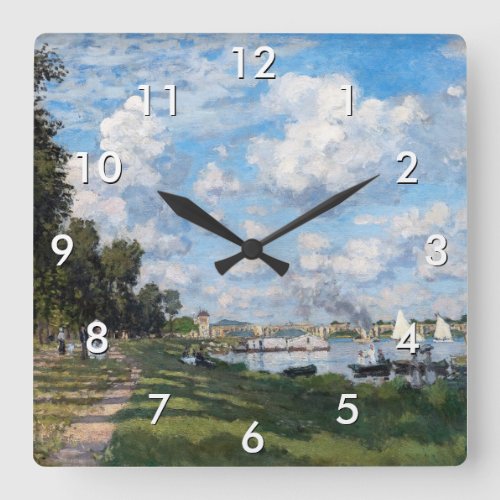 Claude Monet _ The Basin at Argenteuil Square Wall Clock
