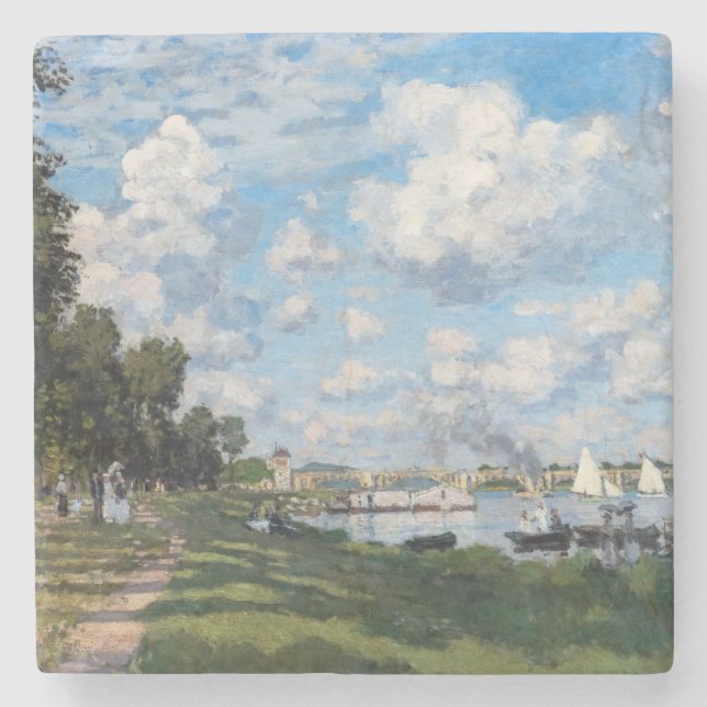 Claude Monet - The Basin at Argenteuil Stone Coaster (Front)