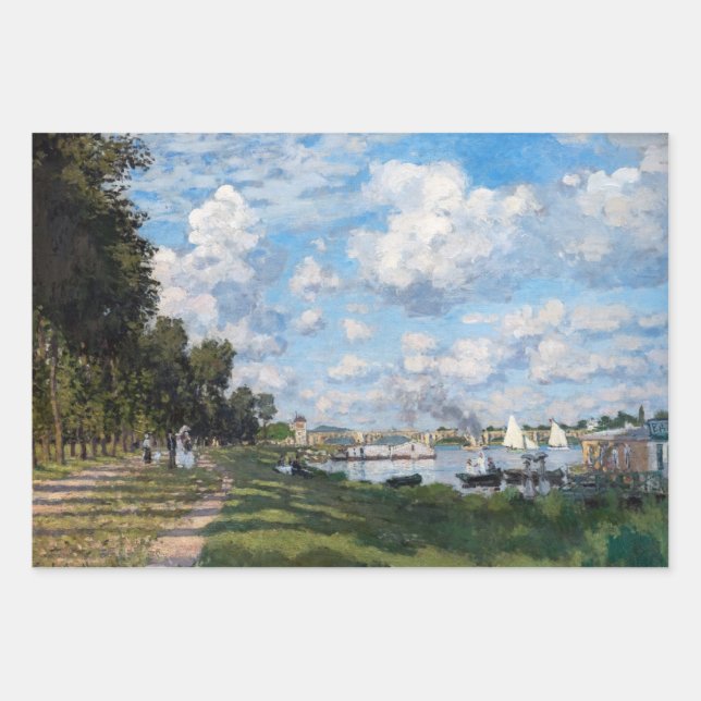 Claude Monet - The Basin at Argenteuil Wrapping Paper Sheets (Front)