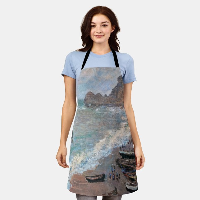 Claude Monet - The Beach at Etretat Apron (Worn)