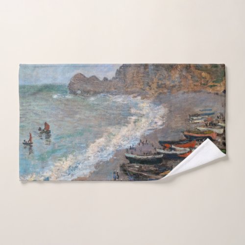 Claude Monet _ The Beach at Etretat Bath Towel Set