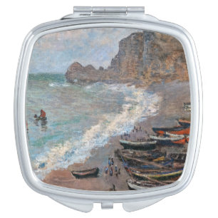 Claude Monet - The Beach at Etretat Compact Mirror