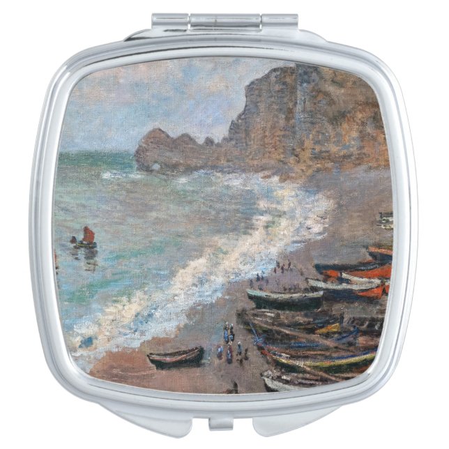 Claude Monet - The Beach at Etretat Compact Mirror (Front)