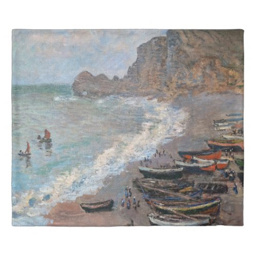 Claude Monet _ The Beach at Etretat Duvet Cover