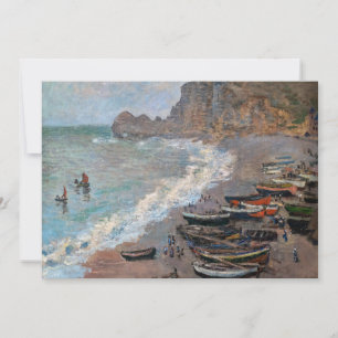 Claude Monet - The Beach at Etretat Invitation