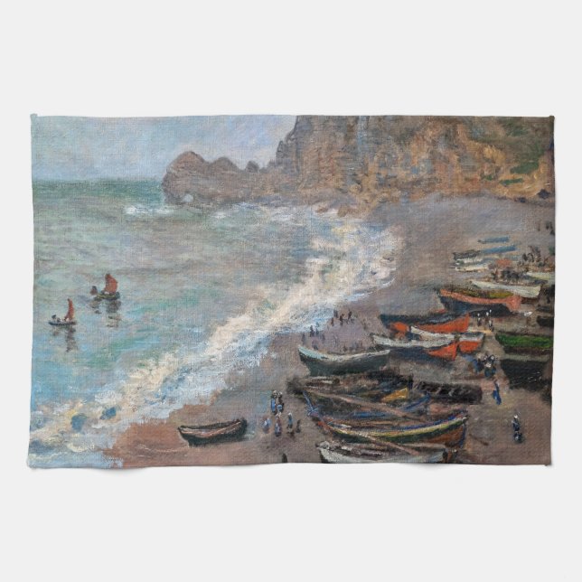 Claude Monet - The Beach at Etretat Kitchen Towel (Horizontal)