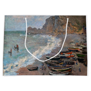 Claude Monet - The Beach at Etretat Large Gift Bag