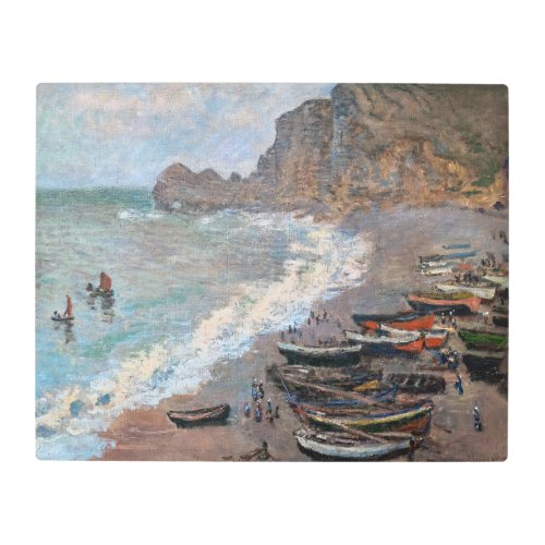 Claude Monet _ The Beach at Etretat Metal Print