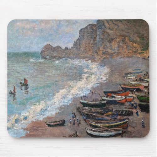 Claude Monet _ The Beach at Etretat Mouse Pad