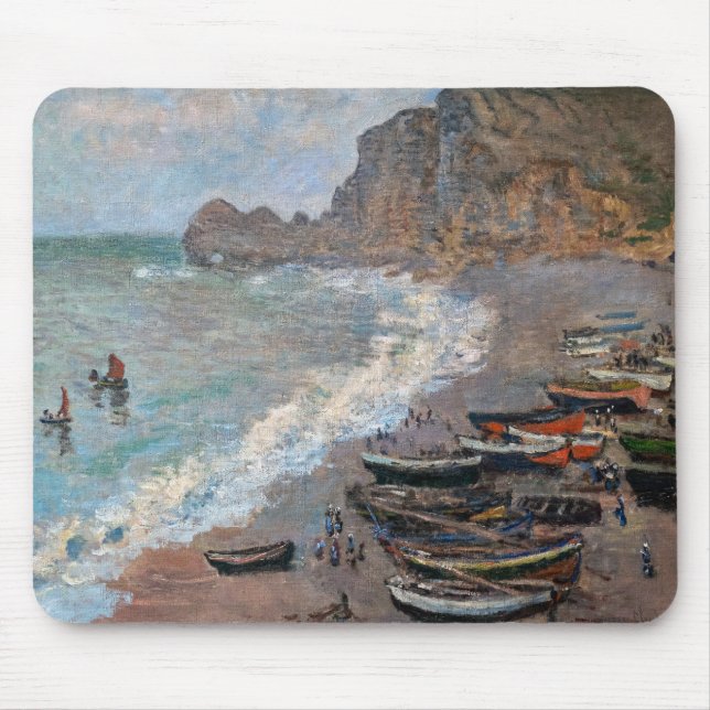 Claude Monet - The Beach at Etretat Mouse Pad (Front)