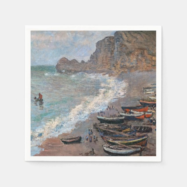 Claude Monet - The Beach at Etretat Napkins (Front)