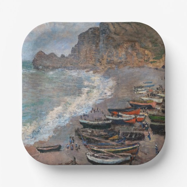 Claude Monet - The Beach at Etretat Paper Plates (Front)