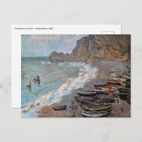 Claude Monet _ The Beach at Etretat Postcard