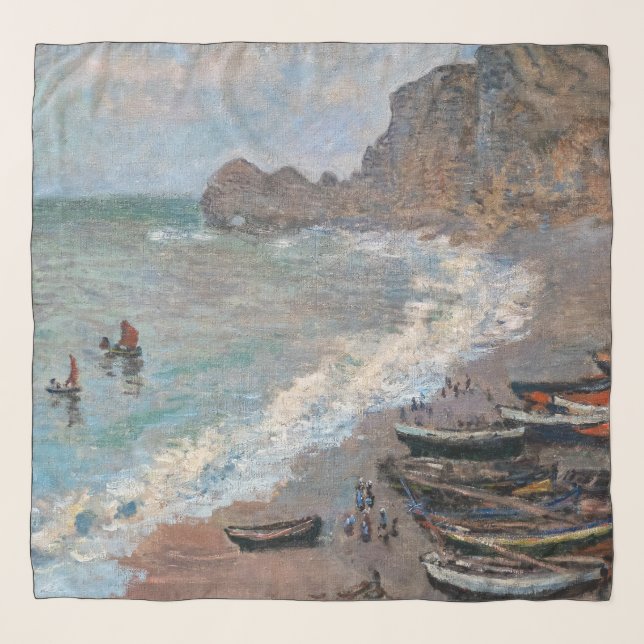 Claude Monet - The Beach at Etretat Scarf (Front)