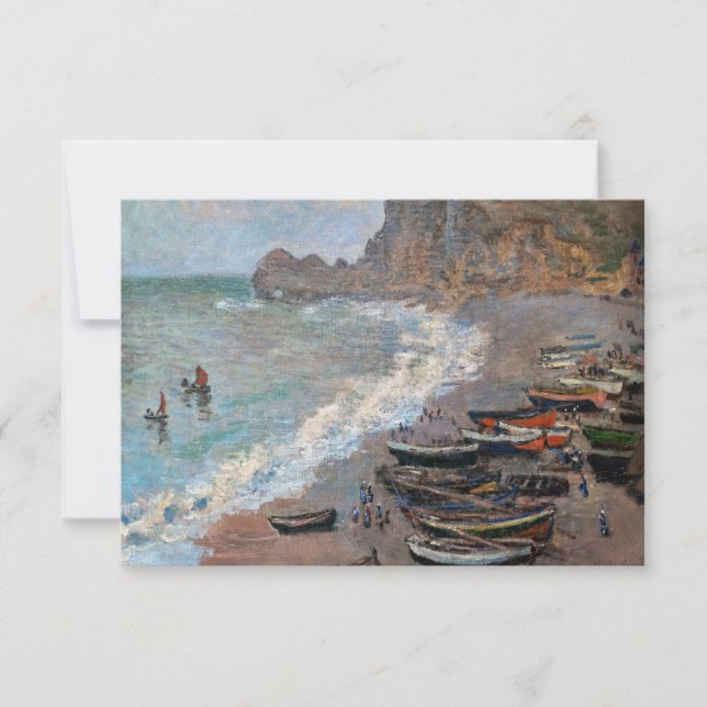 Claude Monet - The Beach at Etretat Thank You Card (Front)