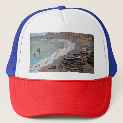 Claude Monet _ The Beach at Etretat Trucker Hat
