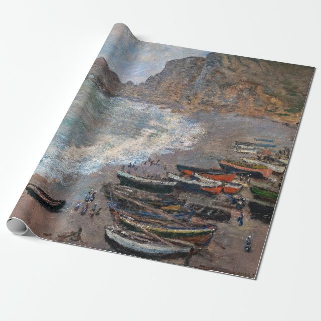 Claude Monet - The Beach at Etretat Wrapping Paper (Unrolled)