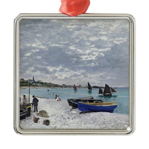 Claude Monet | The Beach at Sainte-Adresse Metal Ornament