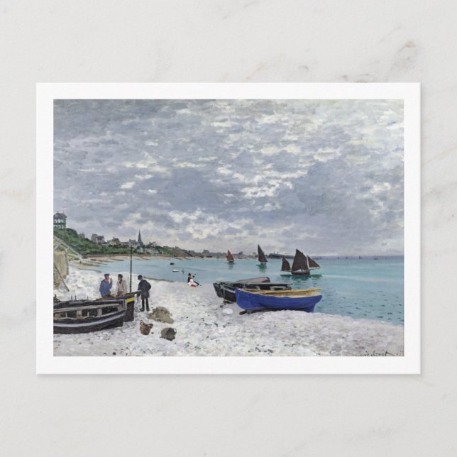 Claude Monet | The Beach at Sainte-Adresse Postcard (Front)