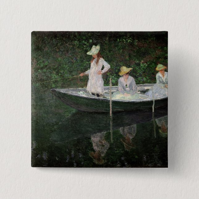 Claude Monet | The Boat at Giverny, c.1887 Button (Front)