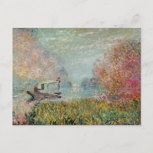 Claude Monet | The Boat Studio on the Seine, 1875 Postcard (Front)