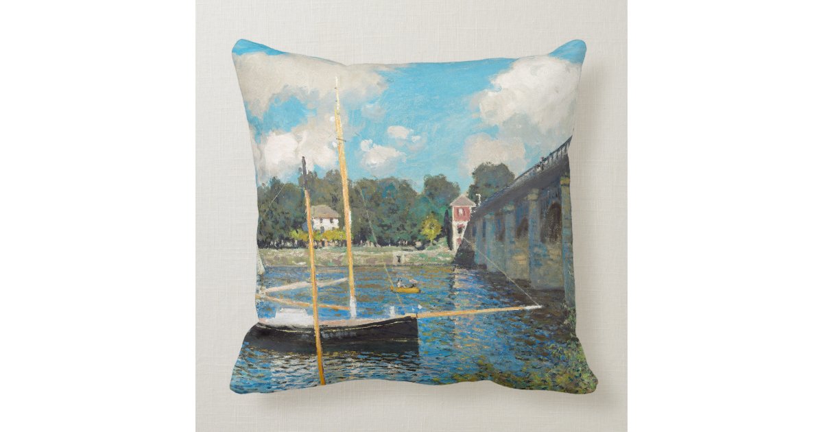 Claude Monet The Bridge at Argenteuil (1874) Throw Pillow | Zazzle.com