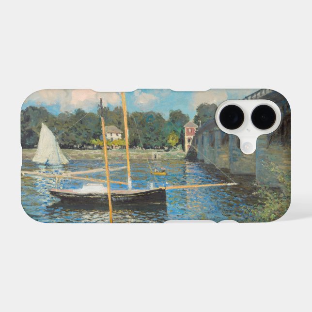 Claude Monet The Bridge at Argenteuil Painting iPhone Case (Back Horizontal)