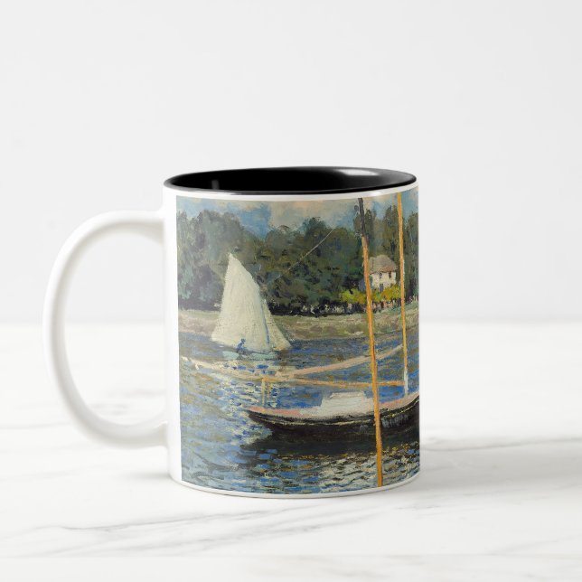 Claude Monet | The Bridge at Argenteuil Two-Tone Coffee Mug (Left)