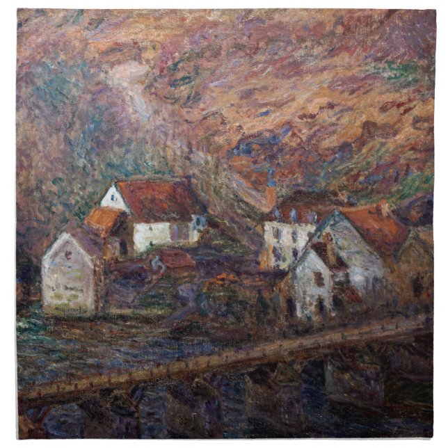 Claude Monet - The Bridge at Vervy Cloth Napkin (Front)