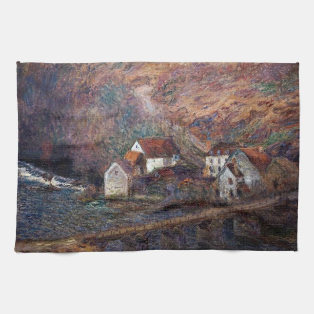 Claude Monet - The Bridge at Vervy Kitchen Towel (Horizontal)