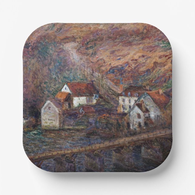 Claude Monet - The Bridge at Vervy Paper Plates (Front)