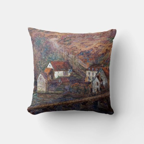 Claude Monet _ The Bridge at Vervy Throw Pillow