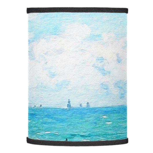 Claude Monet The Cabin At Saint-Adresse Fine Art Lamp Shade (Left)