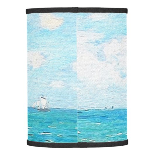 Claude Monet The Cabin At Saint-Adresse Fine Art Lamp Shade (Back)