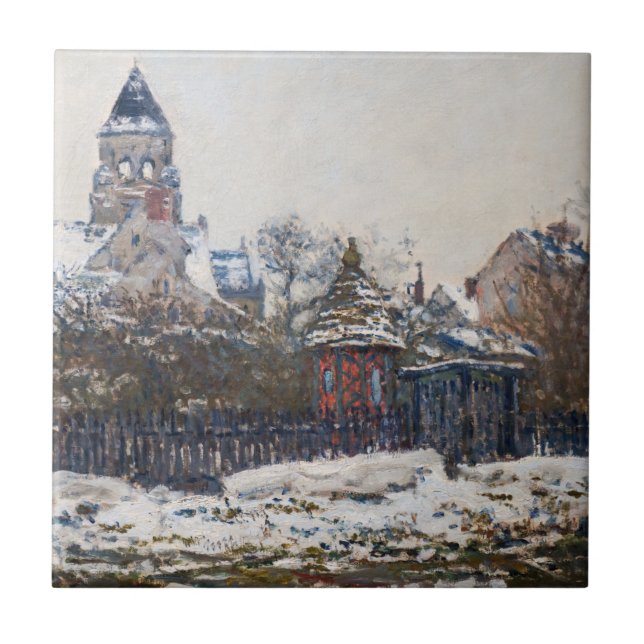 Claude Monet - The Church at Vetheuil Ceramic Tile (Front)