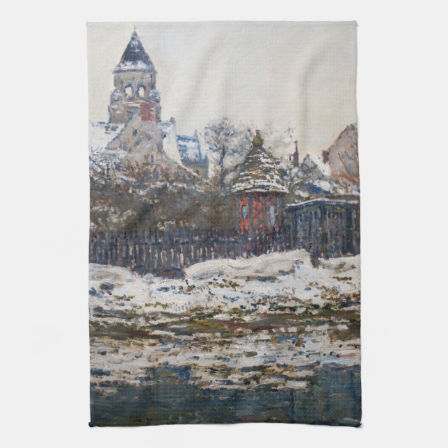 Claude Monet - The Church at Vetheuil Kitchen Towel (Vertical)
