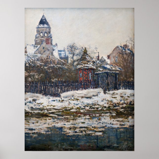 Claude Monet - The Church at Vetheuil Poster (Front)