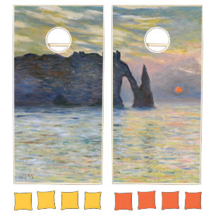 Claude Monet - The Cliff, Etretat, Sunset Cornhole Set