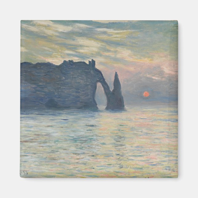 Claude Monet - The Cliff, Étretat, Sunset Magnet (Front)