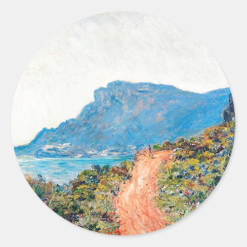 Claude Monet The Corniche near Monaco Classic Round Sticker