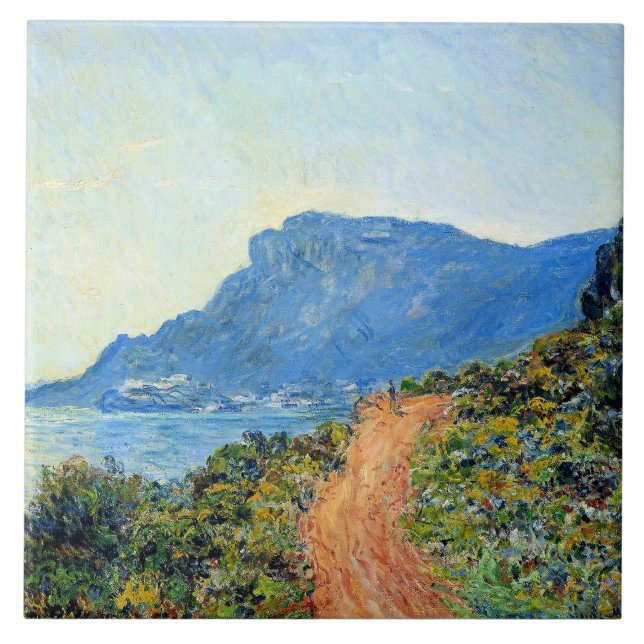 Claude Monet, The Corniche of Monaco, Ceramic Tile (Front)