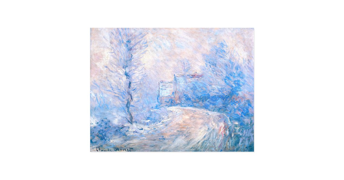 Claude Monet The Entrance To Giverny Under Snow Postcard