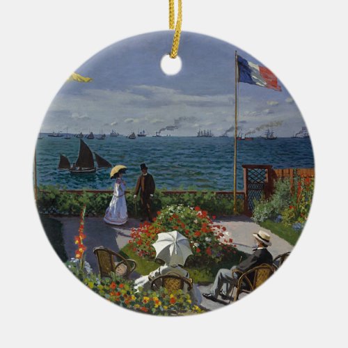 Claude Monet _ The Garden at Sainte Adresse Art Ceramic Ornament